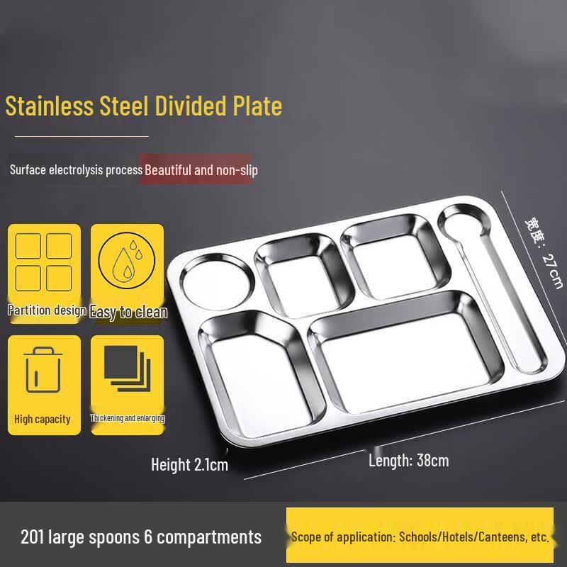 FATTBAO Stainless Steel Divided Meal Tray