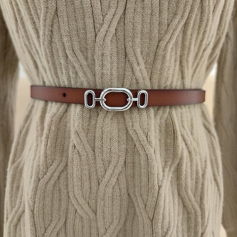 Handcrafted Leather Waist Belt For Women Alloy Clasp Designed Casual Formal Wear