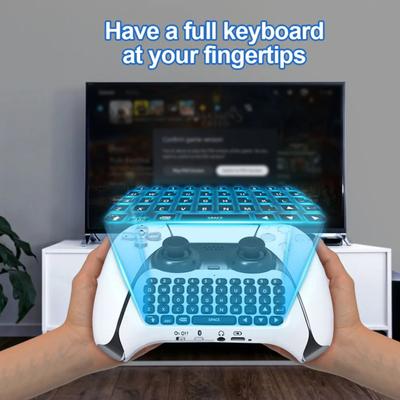 Wireless Keyboard Controller Bluetooth-compatible Controller Chat Pad Keypad Gamepad Mount with Built-in Speaker for PS5 QWERTY