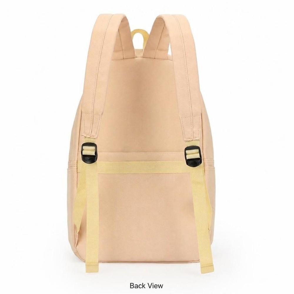 Solid Color Nylon Backpack Large Capacity Korean Style School Bag Rear Plug-in Box Design Travel Backpack for Adults Student