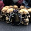 Punk Retro Gothic Skull Rings For Women Men Aesthetic Black Gold Color Halloween Accessories Witcher Goth Finger Ring Jewelry