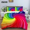 Geometric Duvet Cover Set Queen Size Abstract Art Rainbow Glass Bedding Set Colorful Polyester Quilt Cover Pillowcase for Kids