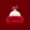 Soft Christmas Plush Cap Windproof Thickened Brimless Cap Versatile Red Knitted Woolen Hat  Outdoor