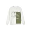 Fila Heritage Series Letter Warm Round Neck Pullover Sports Sweatshirt Men Sweatshirt White Sand Gray F11M418212F-GY