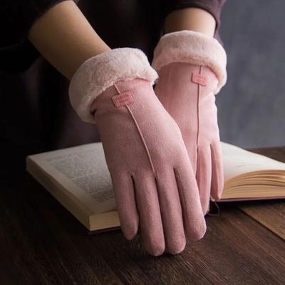 New Fashion Gloves Autumn Winter Cute Furry Warm Mitts Full Finger Mittens Women Outdoor Sport Female Gloves Screen