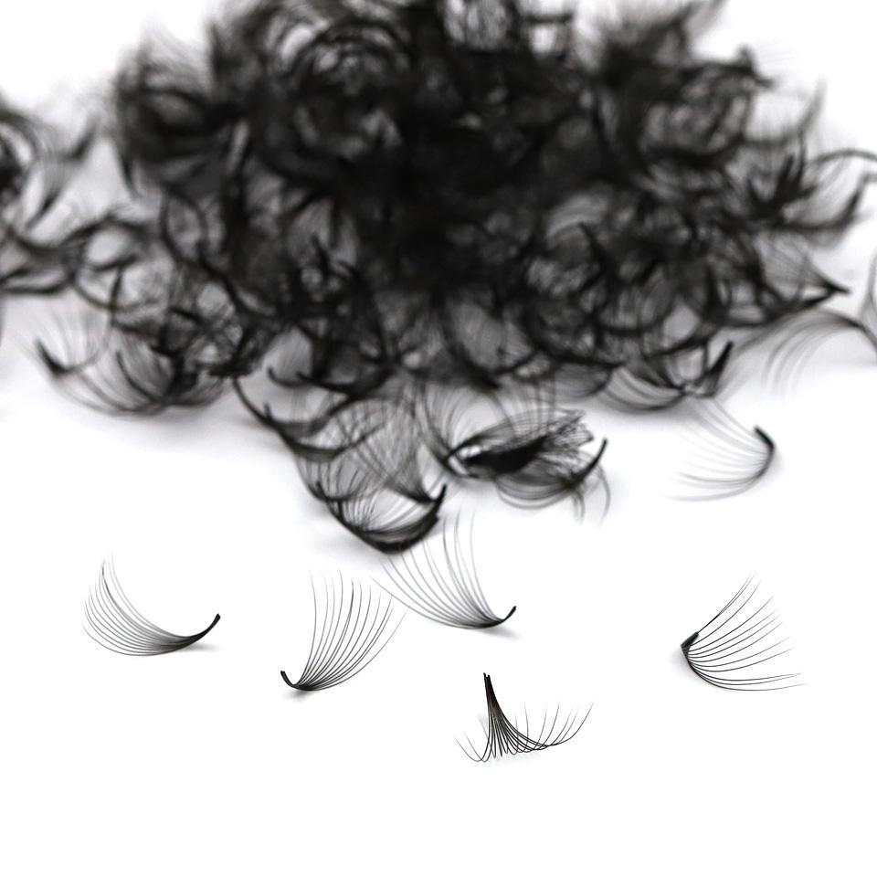 AGUUD 7mm Pointy Base Medium Stem Premade Volume Loose Fan Lashes Individual Makeup Natural Russian Fan Faux Mink Lash Extension