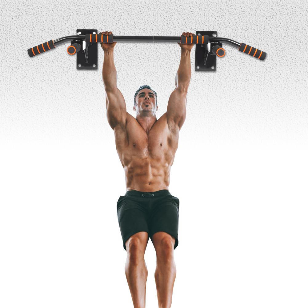 Wall Mount Pull Up Bar Chin Up Body Bulding Exercise Fitness Gym Home with 6 Foam Handles
