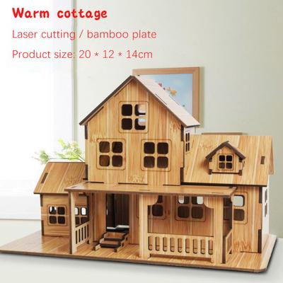3D-Spielzeug-Puzzle, DIY-Haus, Villa, Kinder, Jungen, Mädchen, pädagogisches Haus, Papier-Puzzle