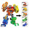 5 IN 1 Gogo Dino Explorer Deformation Robot Car Toy Action Figures Transformation Engineering Car Dinosaur Toys for Child Gift