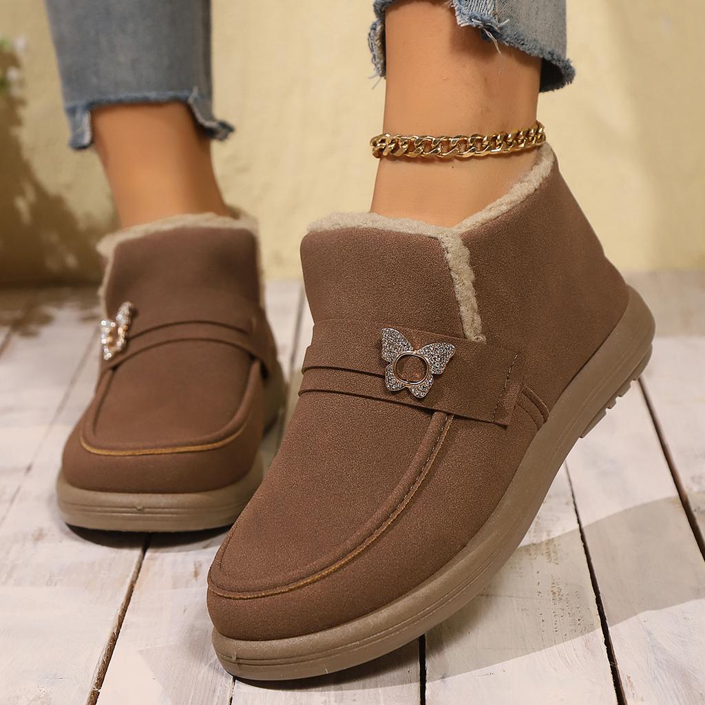 Warm Mom Winter Plush Thick Bean Shoes Soft Bottom Anti Slip Cotton Boots Versatile Cotton Shoes for Women