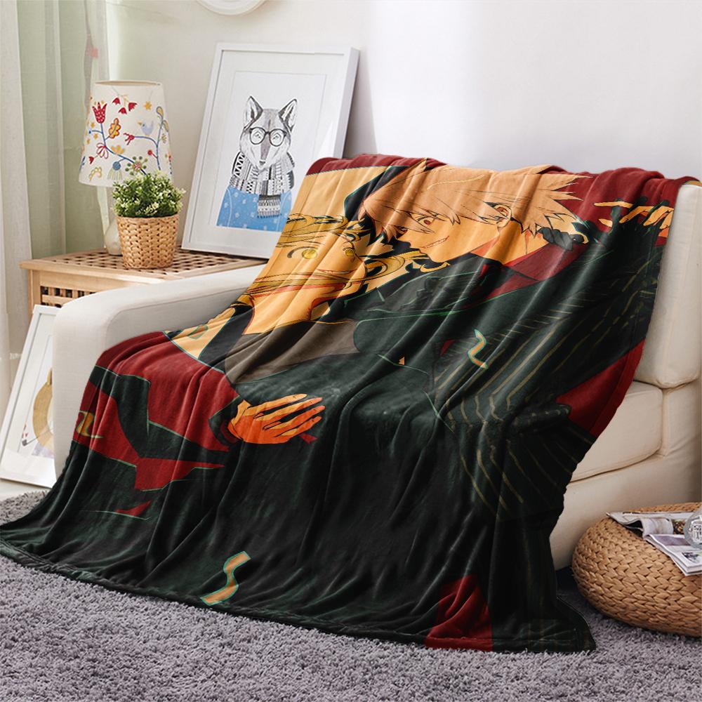 1PC Soul Eater Print Flannel Blanket, High quality Comfortable for All Seasons, Home Decor, Warmth and Comfort, Perfect for Christmas Gifts172