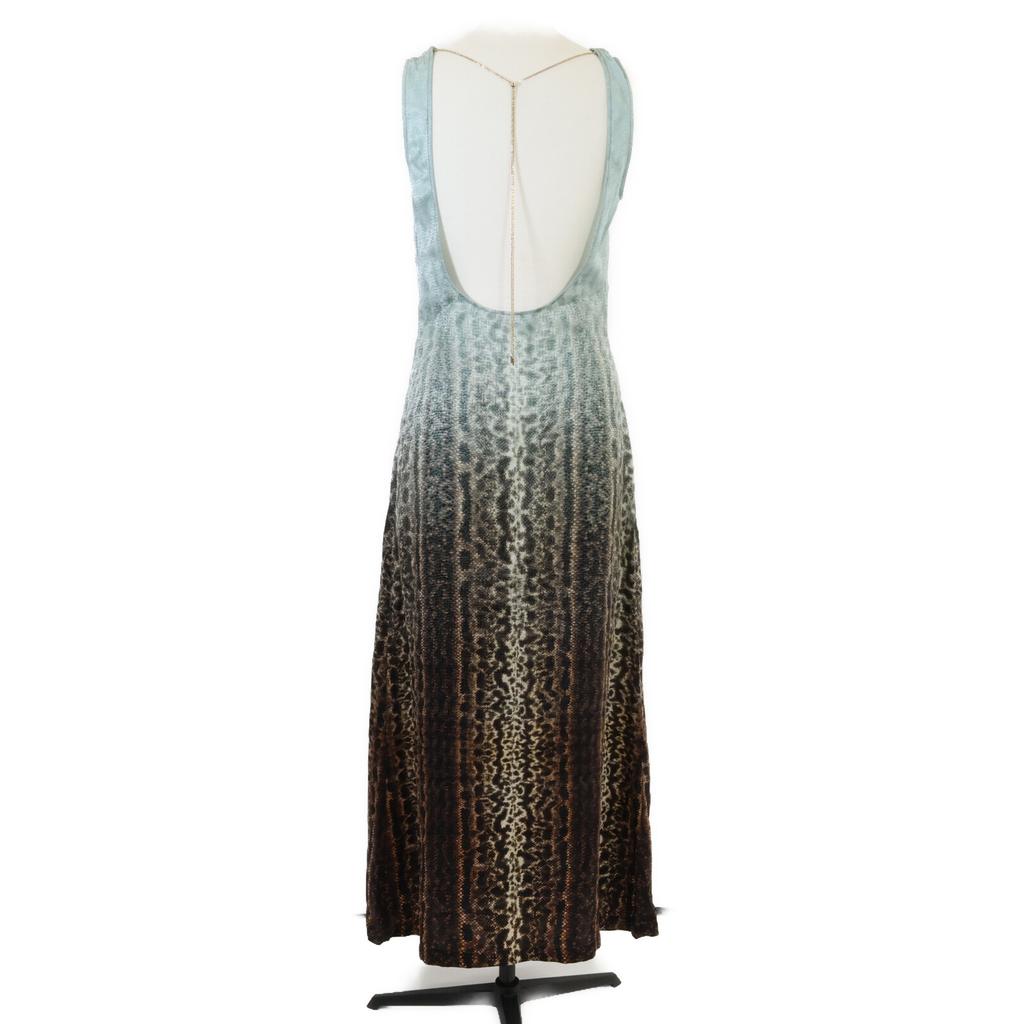 FENDI [Excellent Condition/Domestically Authorized/Made in 2011] FDD027ARUF Monogram 100% Silk Maxi Dress dress 38 multicolorUsed