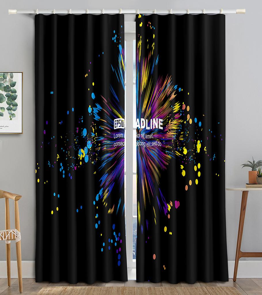 Technology Particle Vortex Light Filtering Line Blackout Window Panel Curtain Living Room Room Bedroom Bathroom Kicthen Door Cupboard Decor Hooks