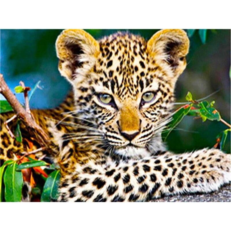 DIY 5D Diamond Painting Leopards Diamond Embroidery Forest Animal Cross Stitch Full Round Drill Resin Home Decor Art Gift