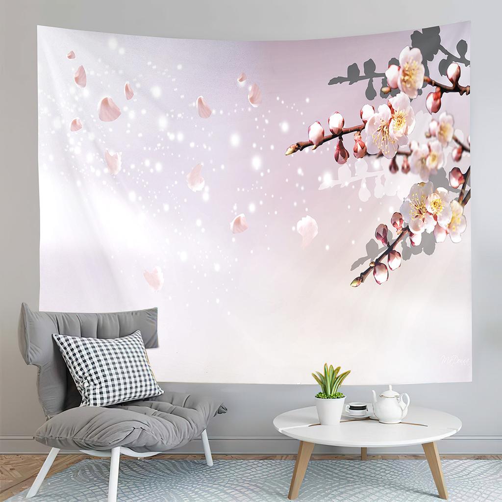 Mountain Fuji Japan Tapestry Cherry Sakura Blossom Temple Tapestry Wall Hanging Decor Tapestries Bedroom Home Living Room Dorm