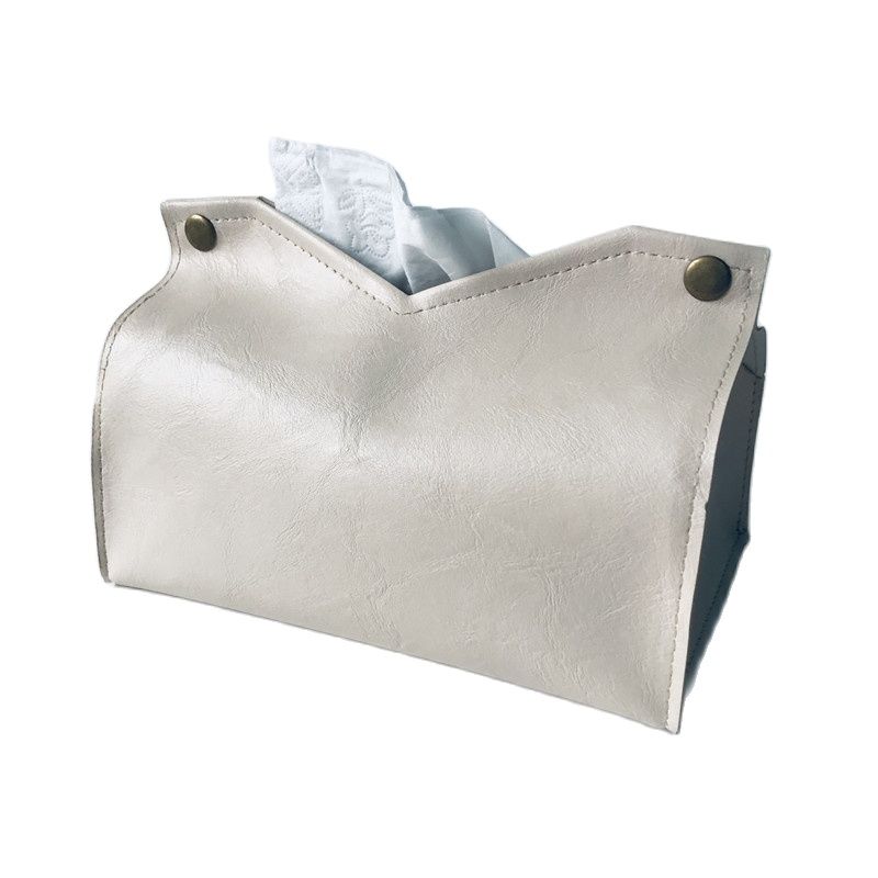 Taschentuchbox, Crazy Horse Textur PU-Leder Moderne Stilvolle Würfel-Taschentuchbox - Dekorativer Organizer für Tischplatte, Badezimmer, Büro