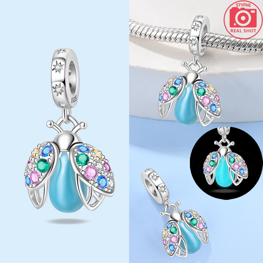 Exquisite Animal Firefly Blue Bow Dolphin Beads Fit Bracelet Charms Copper Original Jewelry Making Women Anniversary Gifts