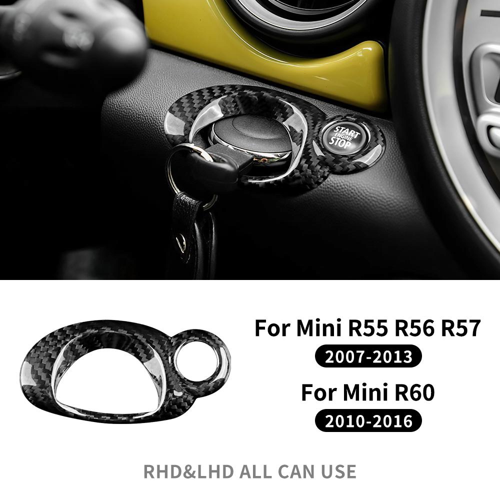 Car Ignition Switch Engine Start Stop Keyhole for Mini Cooper R55 R56 R57 R60 Panel Cover Trim Sticker Carbon Fiber Interior