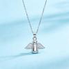 S925 Sterling Silver Angel Necklace with Zirconia - Elegant Women's Clavicle Chain