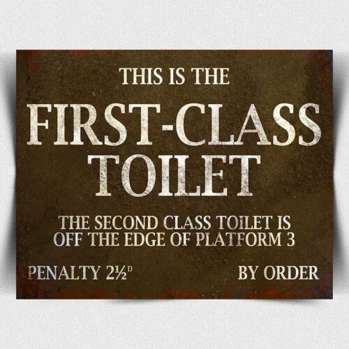 

FIRST CLASS TOILET RETRO STYLE METAL WALL SIGN PLAQUE MAN CAVE GARAGE SHED FUNNYAluminum 20x30cm（7.8x11.8inch）