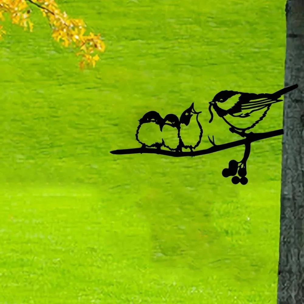 Unique Garden Ground Plugs - Metal Iron Elf and Bird Feeder. Decorative Bugs and Animals for Garden, Wall Art, and Stickers