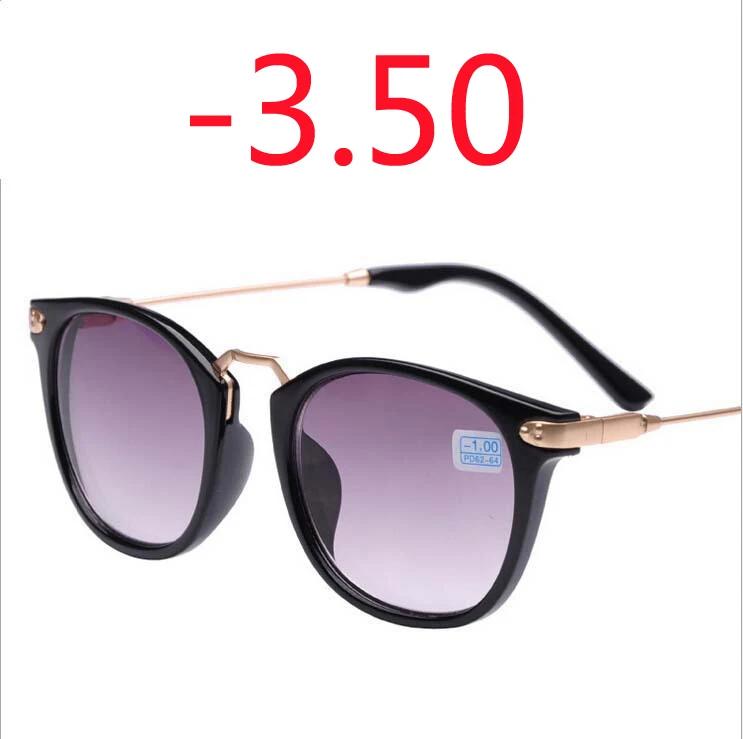 New Finished Myopia Sun Glasses Fashion Gray Lens Metal Legs With Degrees Sunglasses -1 -1.5 -2.0 -2.5 -3.0 -3.5 -4.0