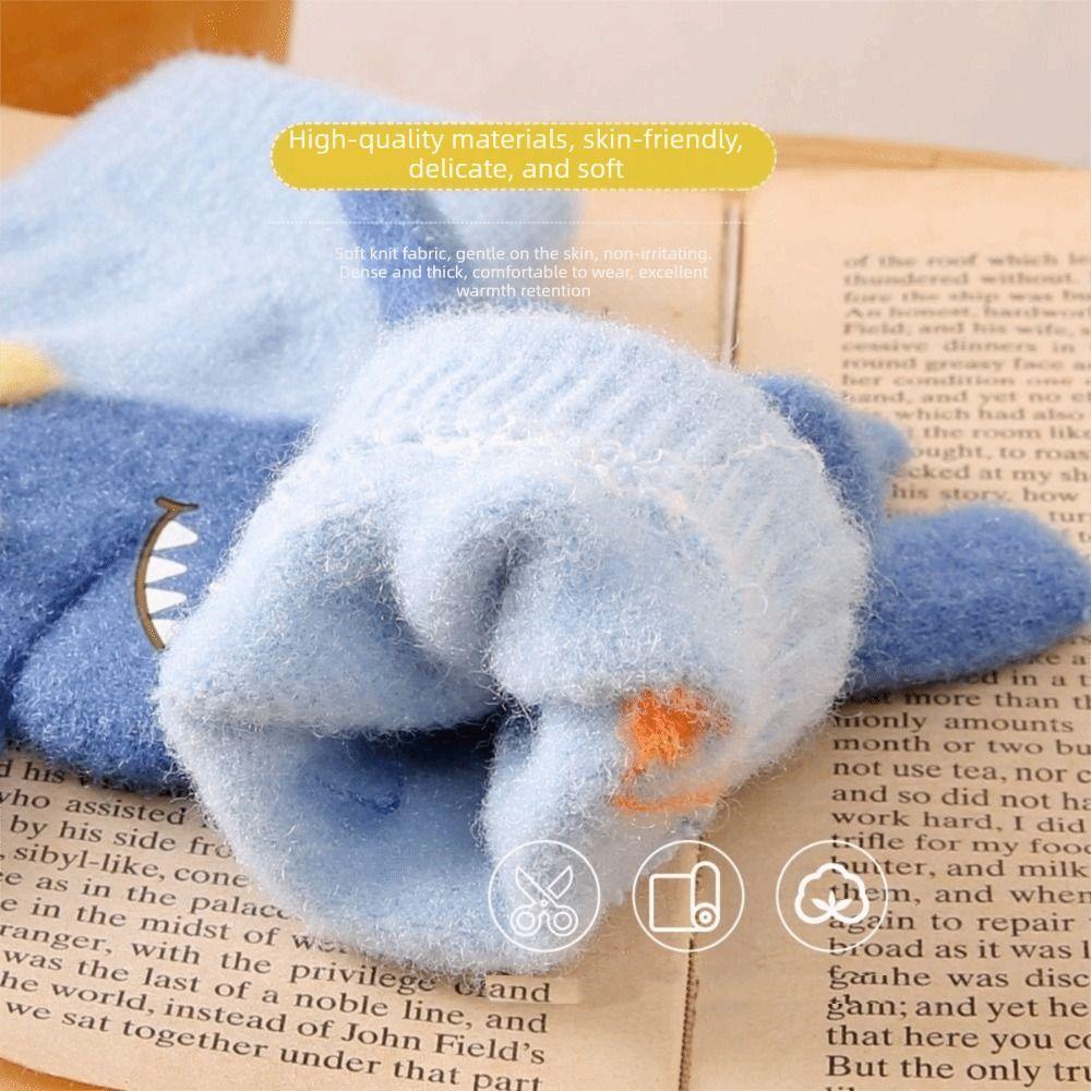 Children's Warm Tools Plush Gloves Five-finger Warm Full Cover Glove