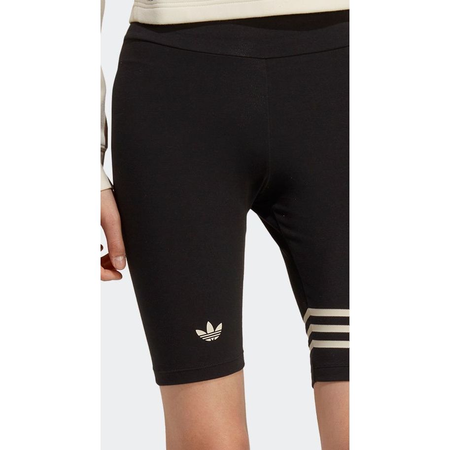 Adidas Originals Hot Girl Series Logo Print Three Stripes Tight Solid Color Sports Shorts Women Shorts Black IB7325