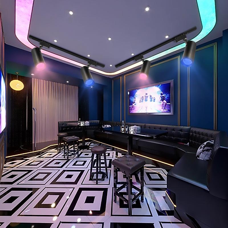 Track Light LED RGB Color Set Stage Lighting Fixture Lamps 220V Rail Ceiling Spot Led Disco Lights Decoration Bedroom Track Lamp