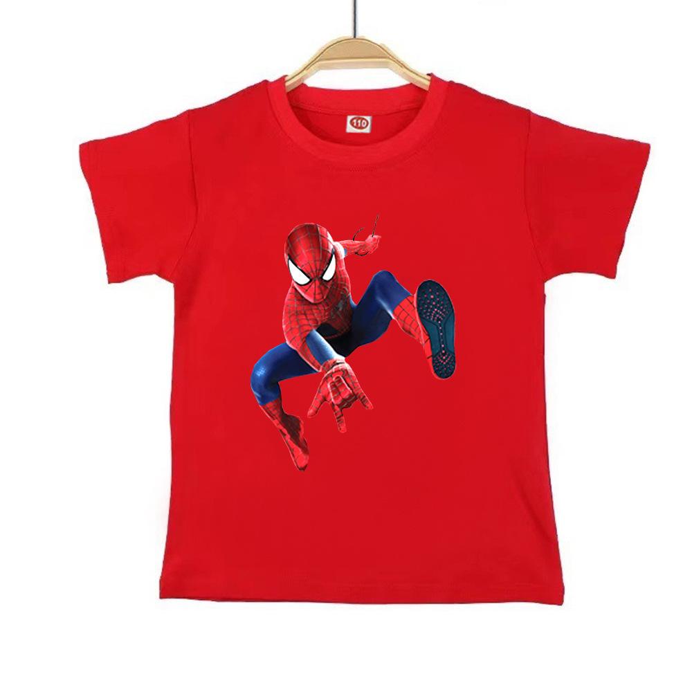 Boy's Summer Spiderman T-Shirt: Pure Cotton Short Sleeve Top