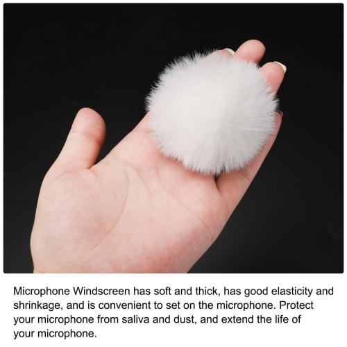 PATIKIL Fur Microphone Windscreen, 7mm x 62mm, Microphone Cover, Windscreen for Indoor and Outdoor Microphones, White