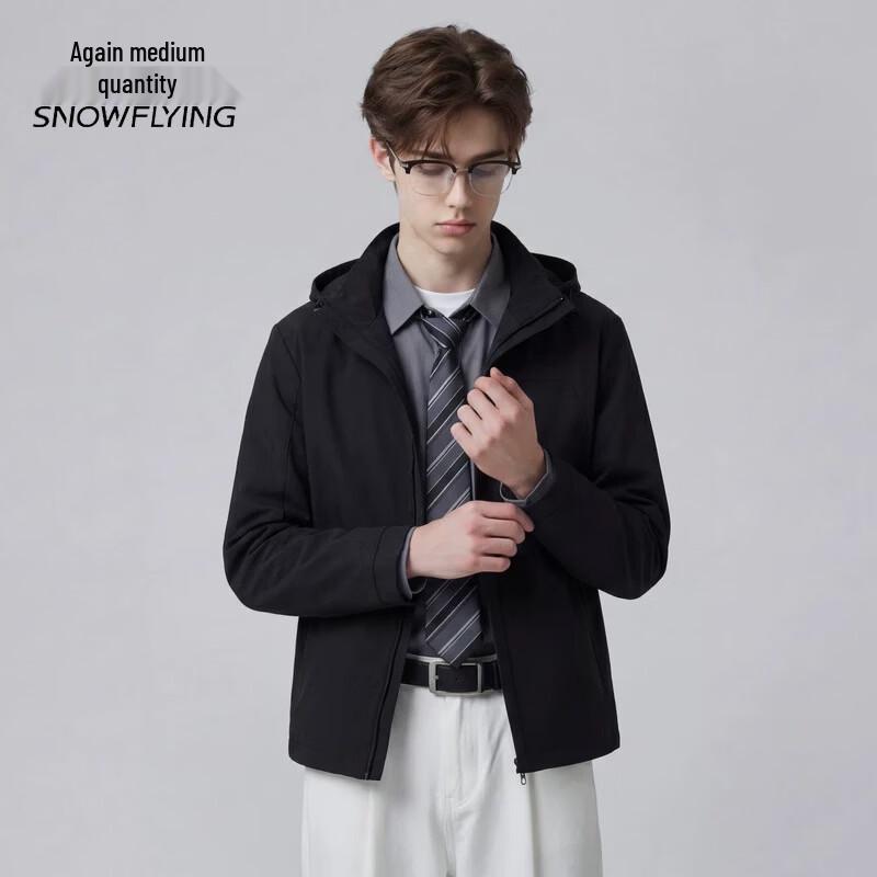 Men s Detachable Hood Casual Jacket M