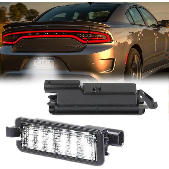 2x LED License Plate Light Assembly for Fiat 500 2013- Dodge Viper 2013-2017, Tag Lamps for Jeep Grand Cherokee 2014- Compass Patriot,68228930AA