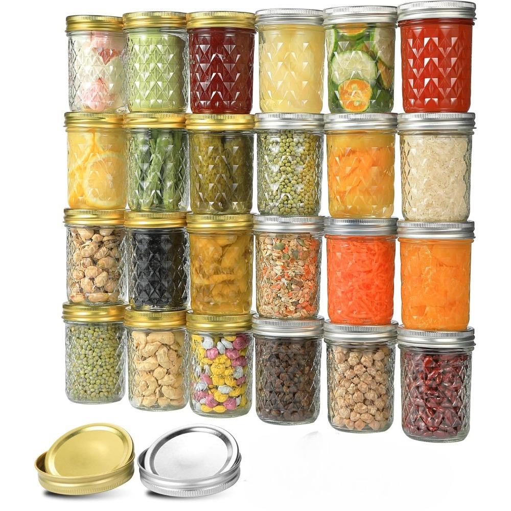 12pcs Mason Jars 8 Oz Canning Jars Half Pint Glass Jars with Regular Lids and Bands Small Mason Jars with Lids Ideal