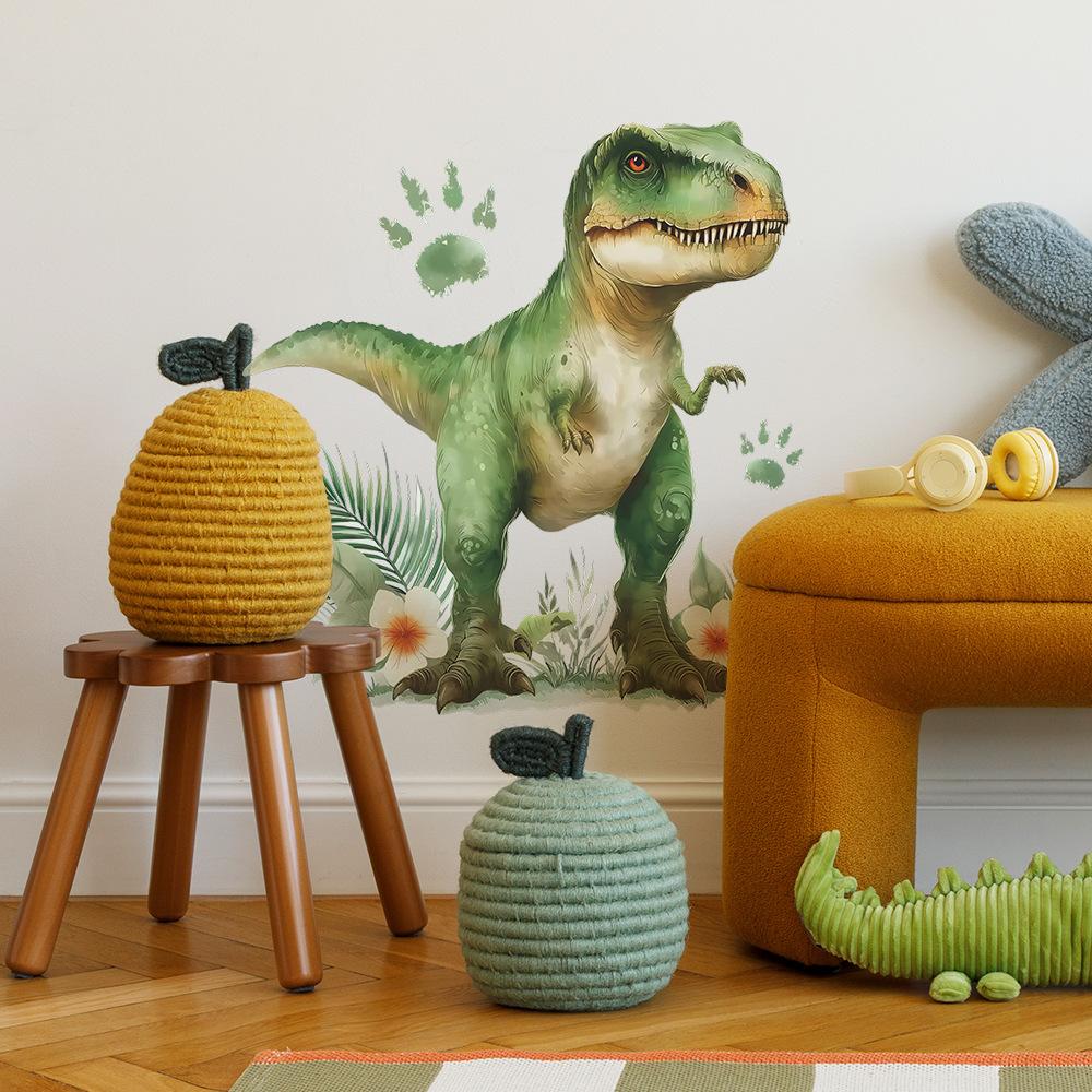 Self-adhesive Wall Stickers Cartoon Dinosaur for Kids Room Bedroom Living Room Home Decor