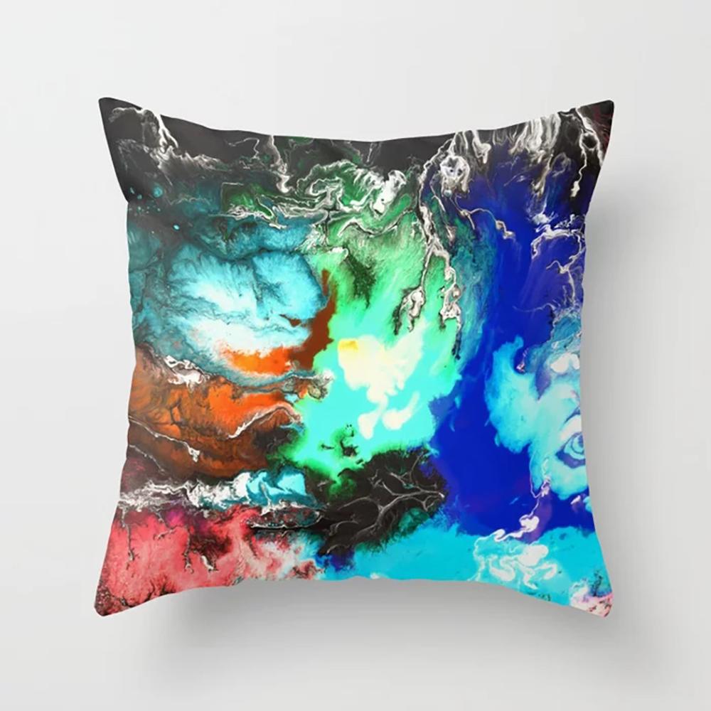 Messy Colored Printed Polyester Pillowcase Cushion Cover for Home Living Room Sofa Bedroom Decoration Pillowcase 45x45cm