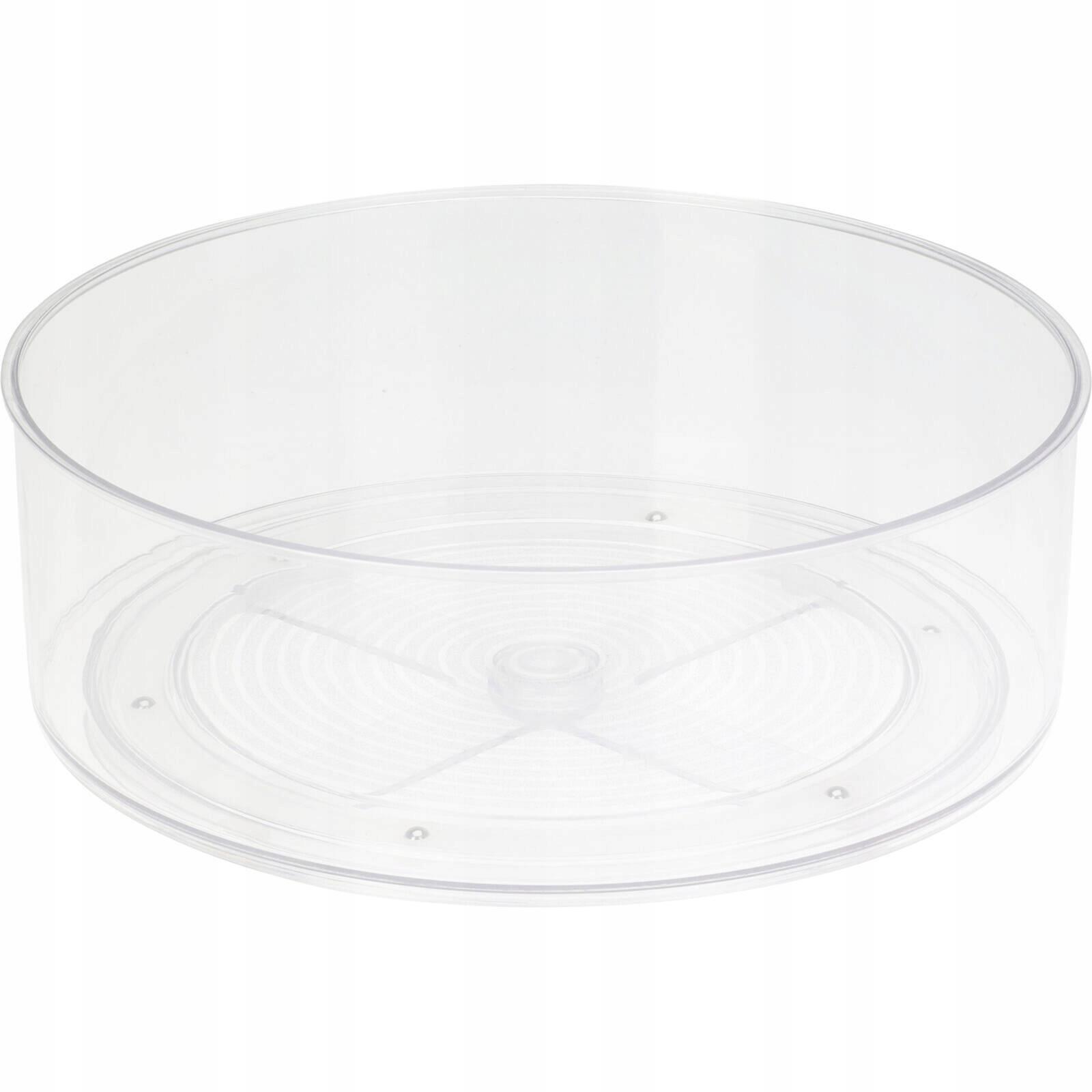 Drehbarer runder Kunststoff-Kühlschrank-Organizer, 1 Stück 23cm transparent