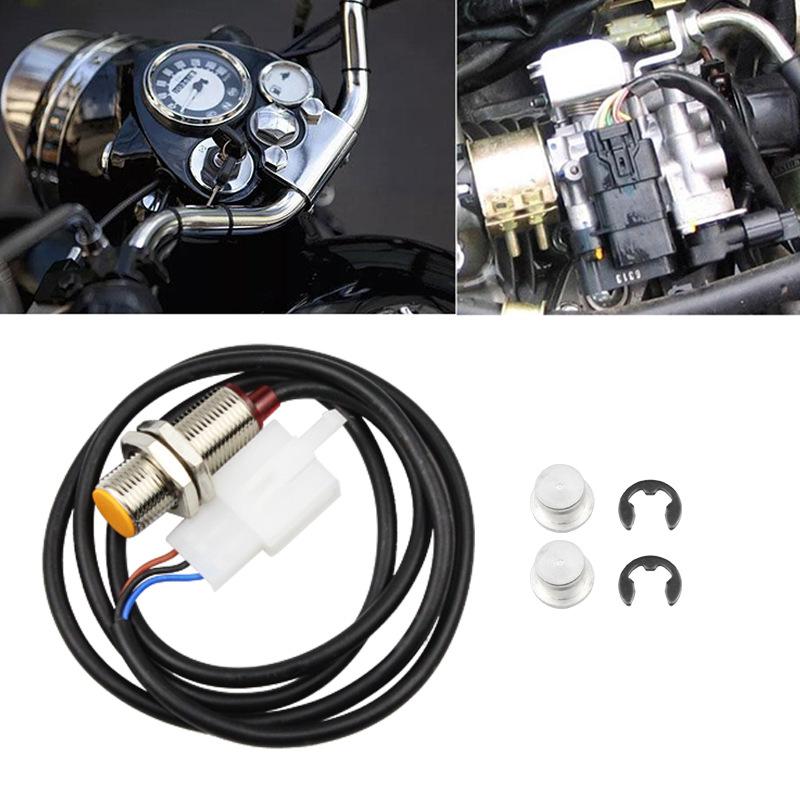 Motorcycle Odometer Sensor Cable Scooter Digital Speedometer Magnetic Sensor Replacement Kit With 2 Magnets
