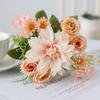1Pc Artificial Flowers Wedding Home Bedroom Decoration Bridal Bouquet Garden Fake Silk Roses Hydrangeas Vase For Board Outdoors