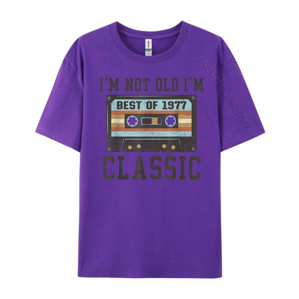 I M Not Old I M Classic Cassette Tape 1977 Birthday Oversized T Shirt Men Mens Shirts Graphic Cotton Streetwear Short Sleeve