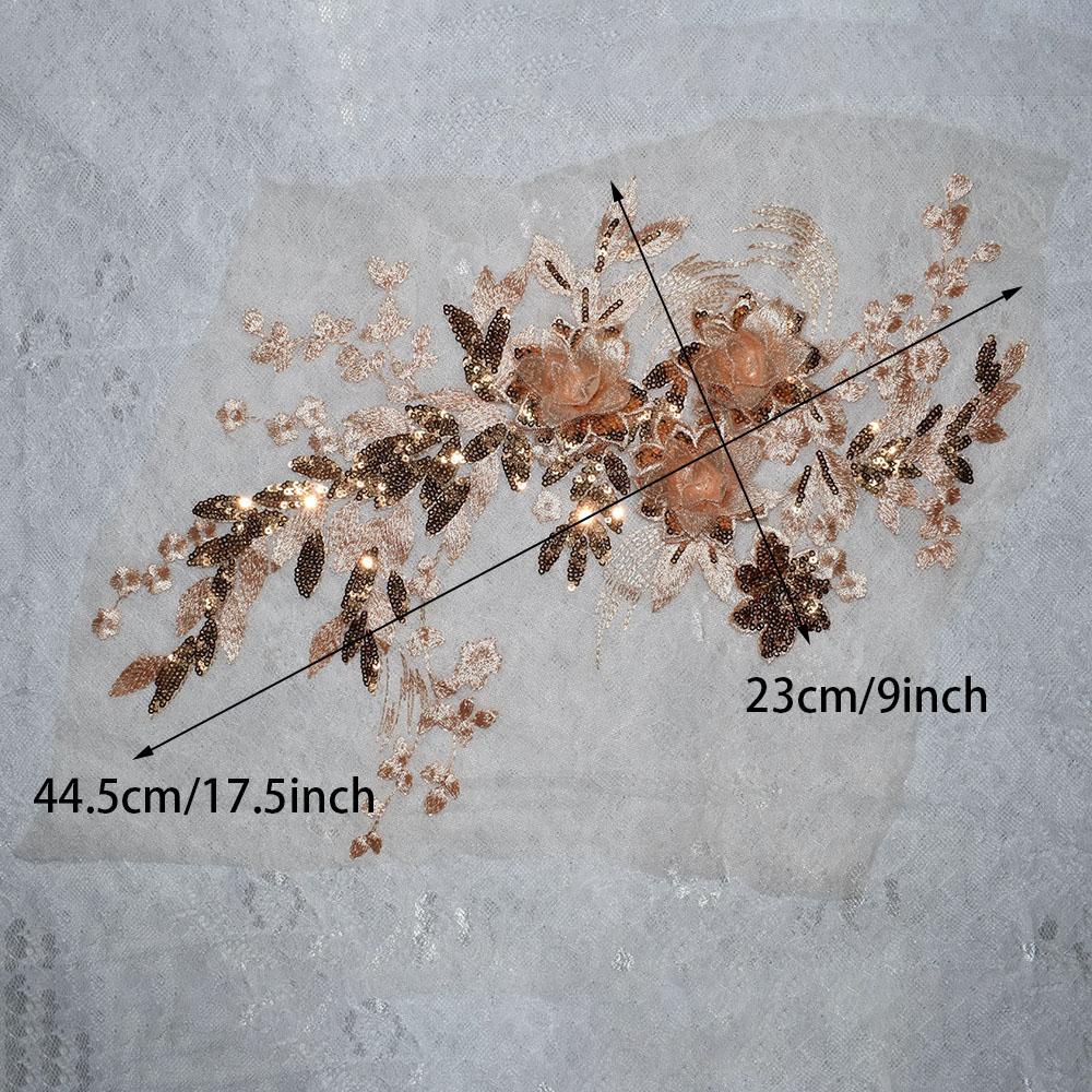 1ks Krajka Nášivka Svatební šaty Dekorace Materiál Diy Příslušenství Krajka Patch 45,5*27,3cm