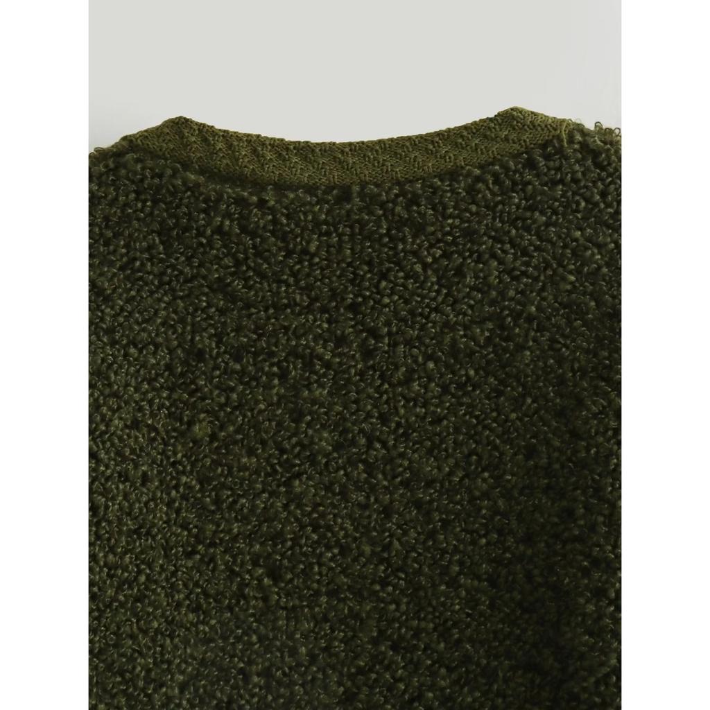 GMXIA Women's Vintage Casual Solid Color Print Spring Autumn Long Sleeve O-Neck Jackets & Coats