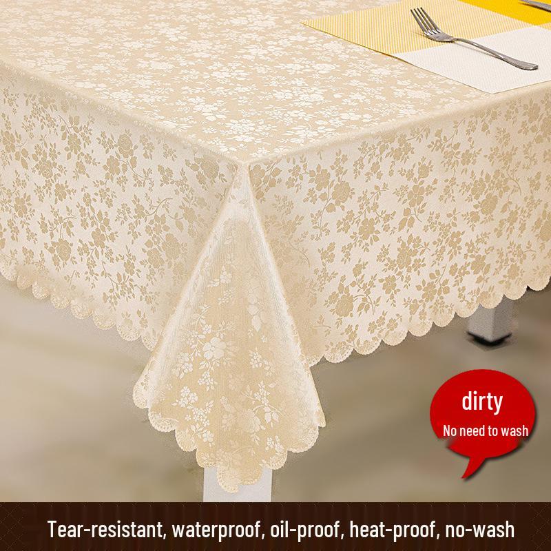 European-Style Rectangular Waterproof, Oil-Proof & Washable Coffee Tablecloth (Oval & Rectangular Options Available)