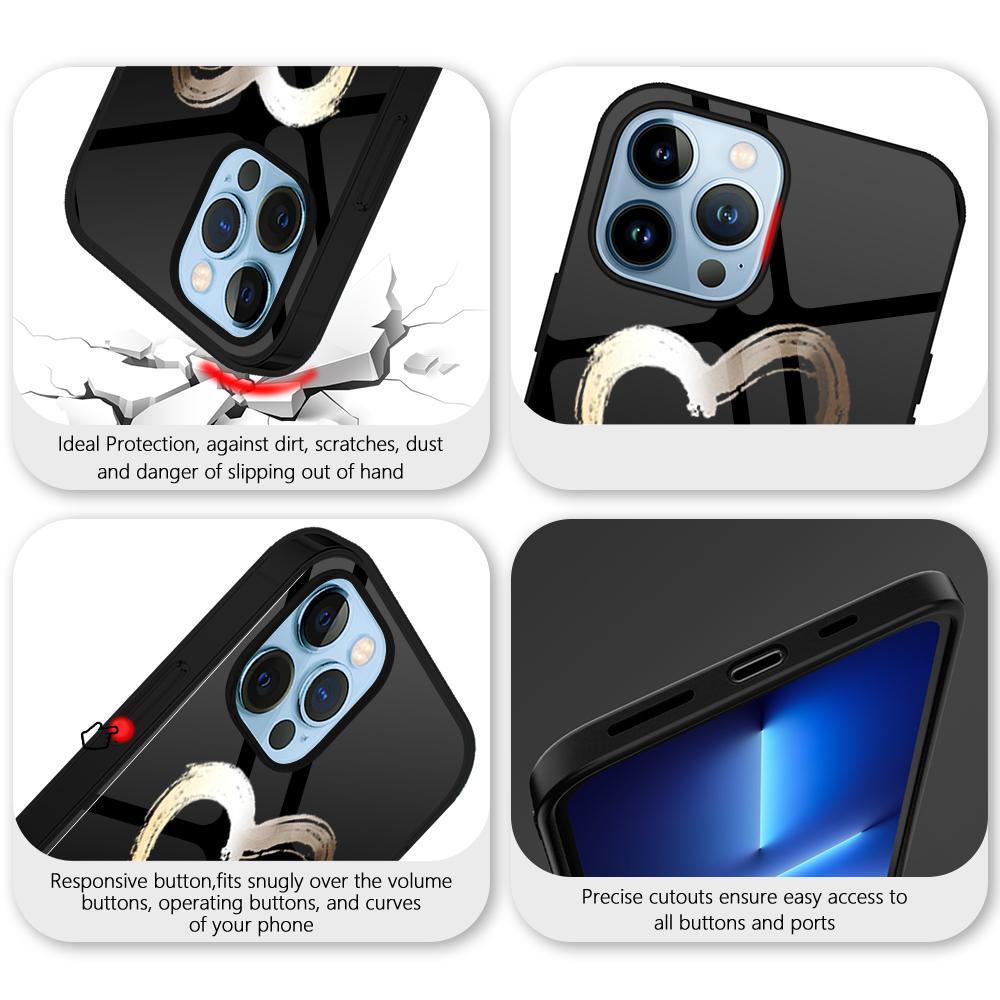 Pouzdro z tvrzeného skla Love Heart pro Iphone 14pro Max 13 11 12 Mini Xs Xr X Kryt pro Iphone 7 8 6s Plus Se 2022 Coque Capa