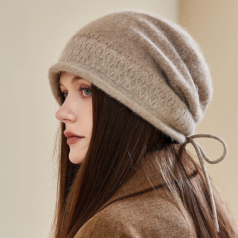 

Модная вязаная шерстяная шапка большого размера, шапка-бини, осенне-зимняя шапка для рожениц, женская one size