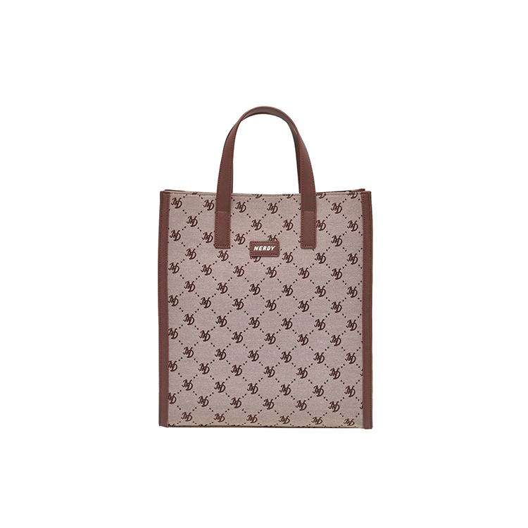 New NERDY Polyester Tote Bag Combo Shopping Bag Handbag Crossbody Bag Large Size Unisex Brown PNEF22AA054101