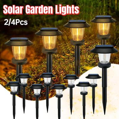 Solar Outdoor Lights New Garden Lamps Powered Waterproof Landscape Path for Yard Backyard Lawn Patio Decorative LED Lighting