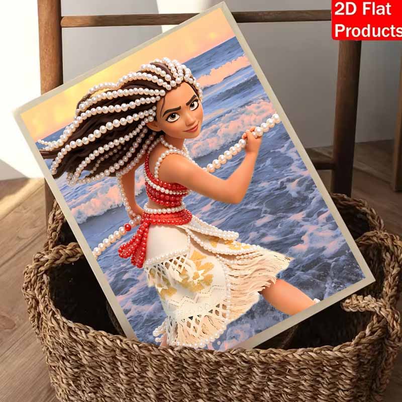 Disney Moana Creative Pearl Art Kit 5D DIY Pearl Embroidery Mosaic Cross-Stitch Kit for Home Decor