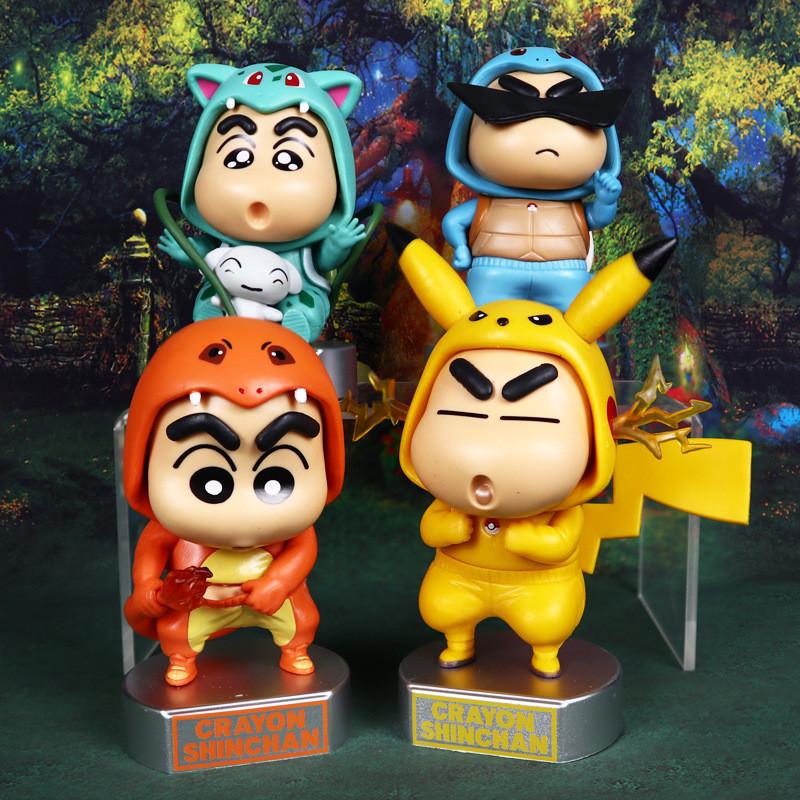 Crayon Shinchan Cos Garage Kit Pocket Monster Pikachu Toy Figurine Car Ornament