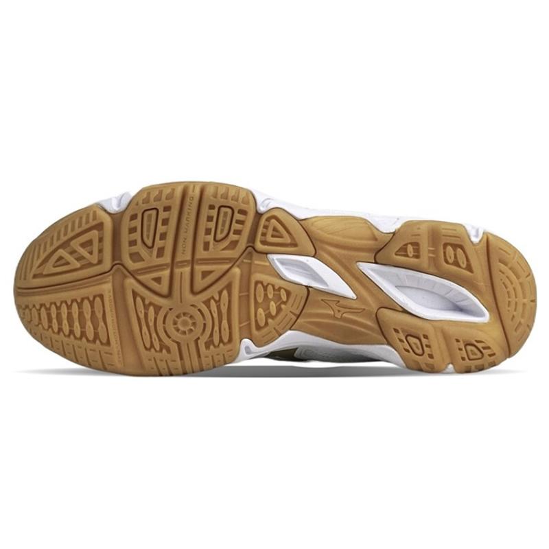 Mizuno Cyclone Speed 1 CN Protišmykové, Odolné proti oderu, Priedušné Nízke Tréningové Topánky Unisex Bielo-Zlaté Tenisky V1GA218152